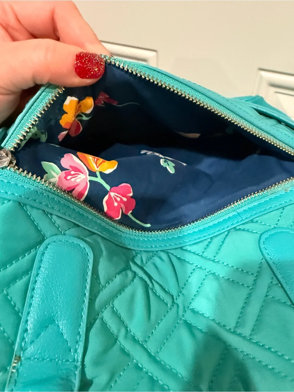 Vera Bradley Teal Quilted Crossbody Satchel
